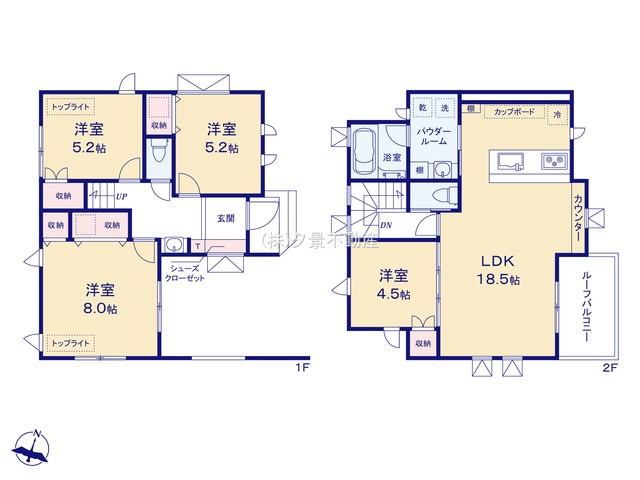 《仲介手数料無料》中野区野方６丁目40-20新築一戸建ての間取り