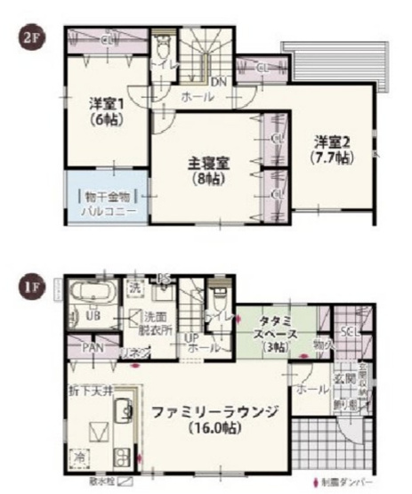 【間取り】 | 羽生市砂山第1期　ワイウッドコート　新築戸建　全20棟　19号棟