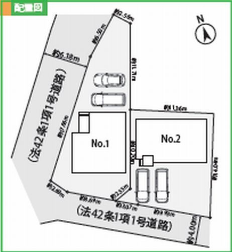 【仲介手数料０円】藤沢市白旗4丁目3期　新築一戸建て　全2棟の区画図|【仲介手数料０円】藤沢市白旗4丁目3期　新築一戸建て　全2棟
