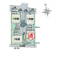 茅ヶ崎市香川４丁目　新築戸建　全4棟3号棟の区画図