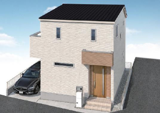練馬区土支田3丁目　始発駅×角地　耐震×ZEH水準住宅　限定1棟の外観パース