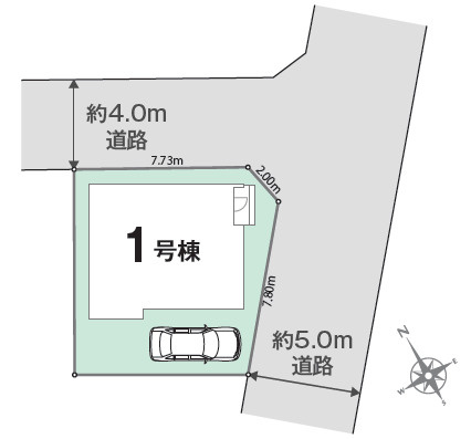 練馬区土支田3丁目　始発駅×角地　耐震×ZEH水準住宅　限定1棟の区画図