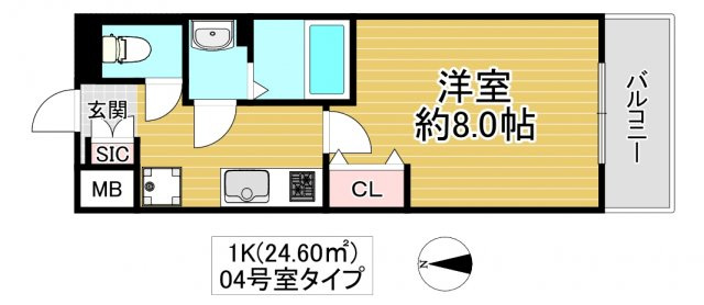 大阪市鶴見区諸口１丁目の賃貸マンションの間取り
