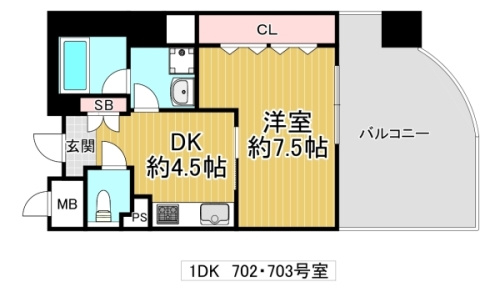 大阪市鶴見区横堤４丁目の賃貸マンションの間取り