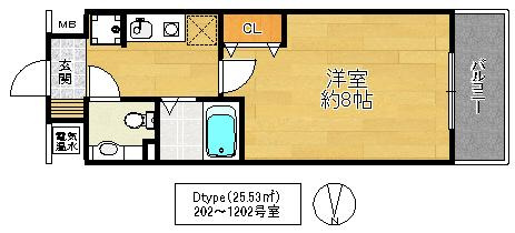 大阪市城東区今福東１丁目の賃貸マンションの間取り