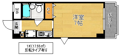 大阪市城東区天王田の賃貸マンションの間取り