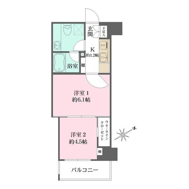 横浜市神奈川区西神奈川１丁目の賃貸マンションの間取り