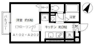 北区岩淵町のアパートの間取り