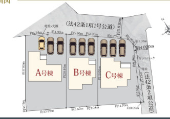 沼津市大塚8番　全３棟　B号棟の区画図