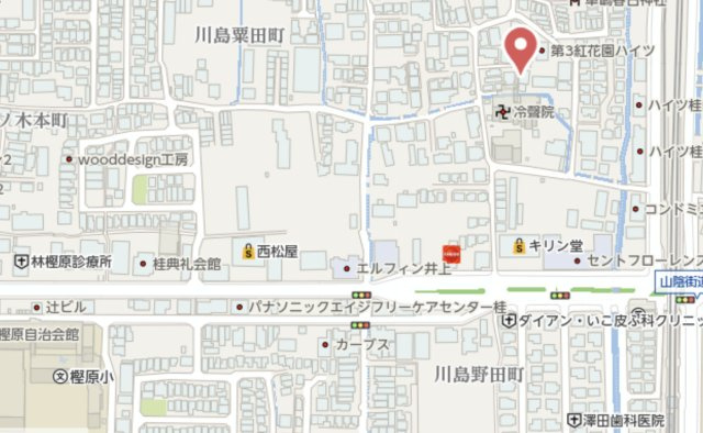 京都市西京区川島玉頭町　建築条件付き土地の地図