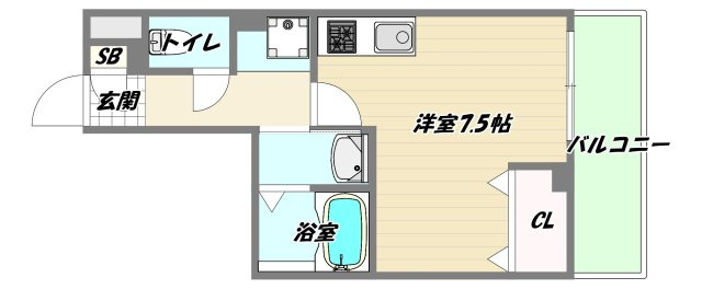 大阪市淀川区西中島１丁目の賃貸マンションの間取り
