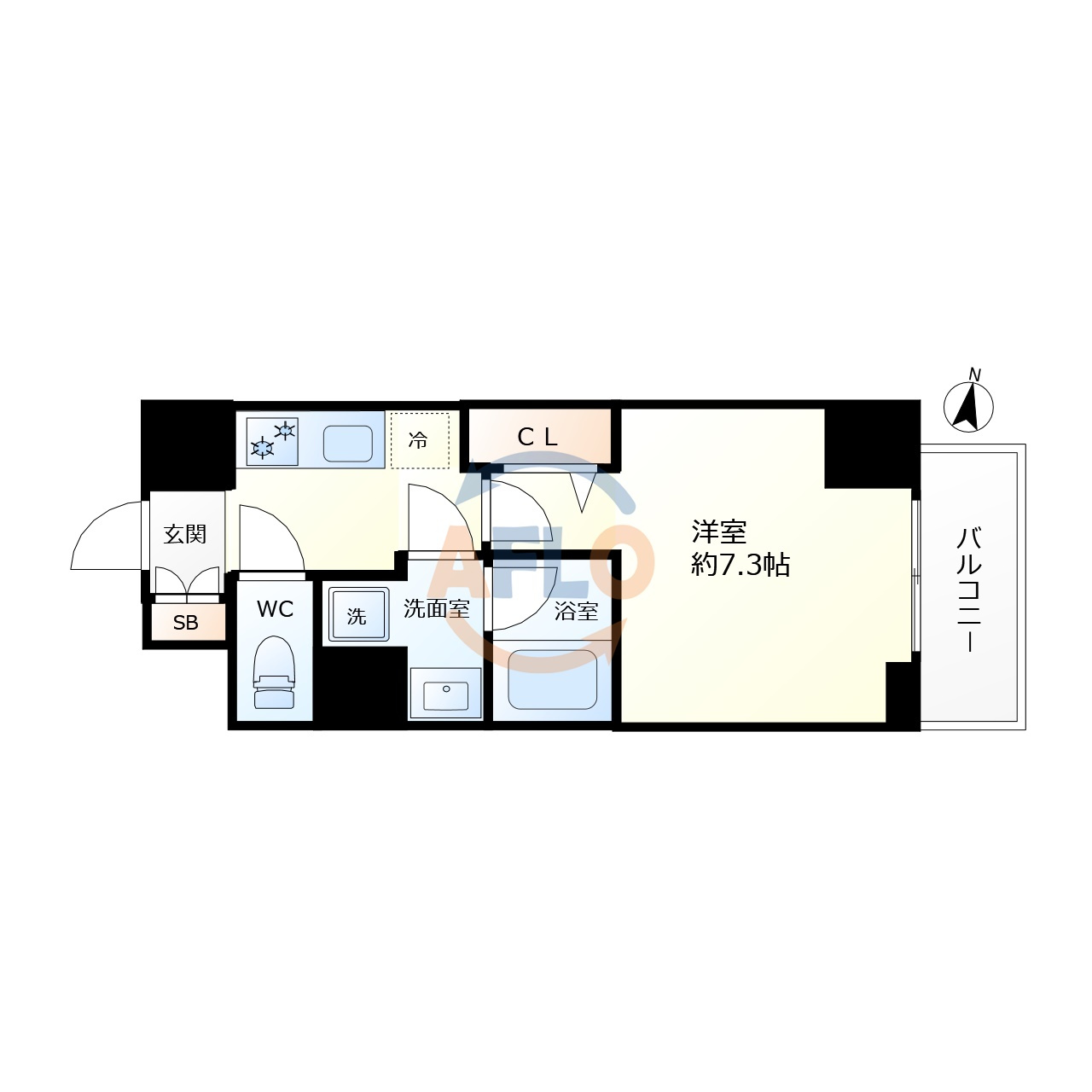シーズンフラッツ梅田NORTHの間取り|シーズンフラッツ梅田NORTH　間取り