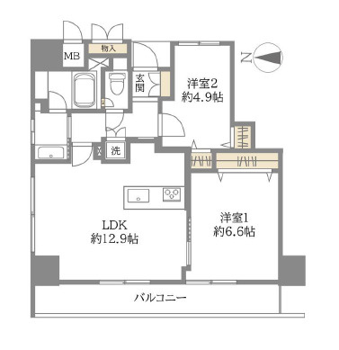 ハイツ本山の間取り