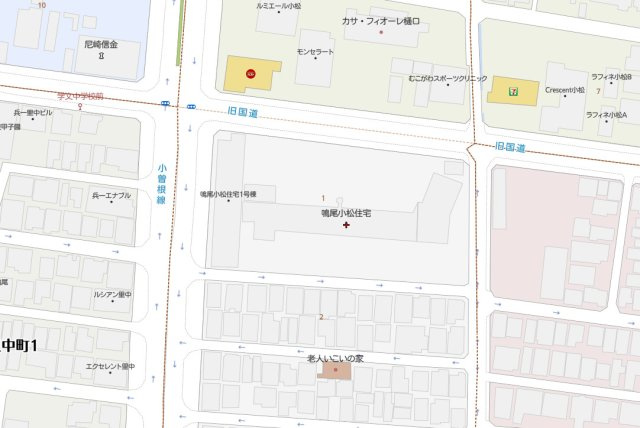 鳴尾小松住宅A棟の地図