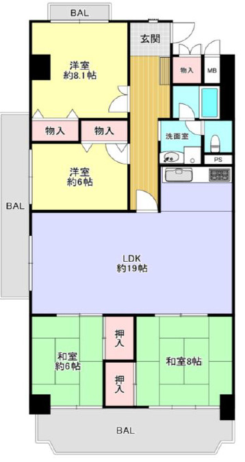 ユニハイム西宮Ⅱの間取り