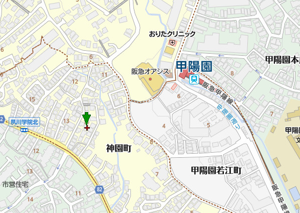 西宮市神園町　中古戸建の地図