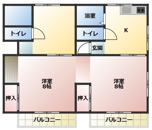 【間取り】 | 日野コーポラス　B棟