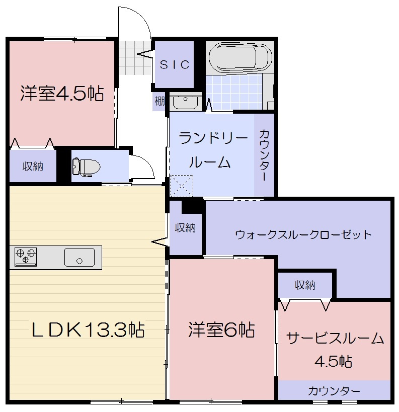 仮）旭本町新築AP　南棟の間取り