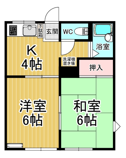 【間取り】 | ドミールタナカⅠ | カップルさんにオススメのお部屋です♪
