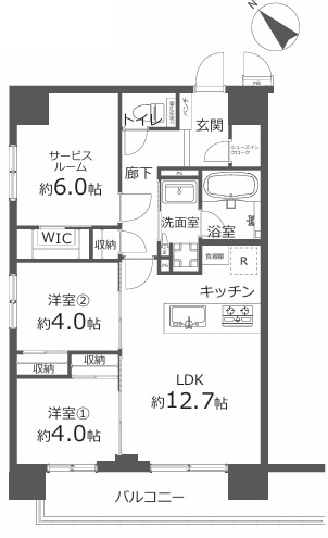 【リフォーム／ミオカステーロ新横浜Ⅳ】の間取り