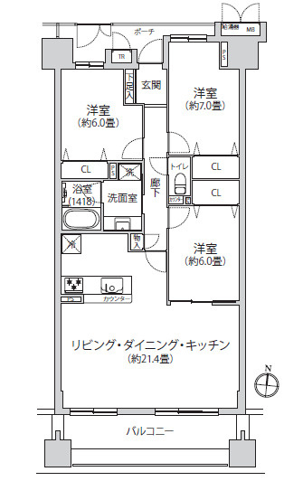 ダイアパレスグランデージ湘南平塚の間取り
