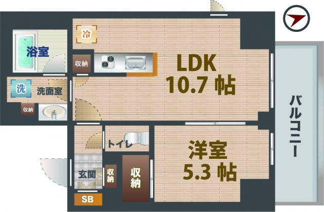 【間取り】 | ヴェルデコート西新宿 | 1LDKのお部屋です。