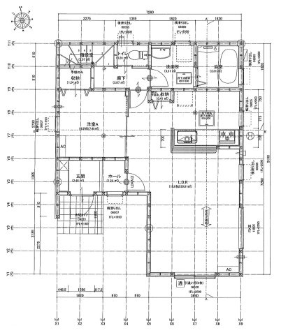 大府市柊山町8丁目309、310、311、312の各一部『仲介手数料無料』新築一戸建て・建売の間取り|１階平面図　1F:LDK18帖に隣接する洋室4.5帖　CL設置！キッチン収納♪