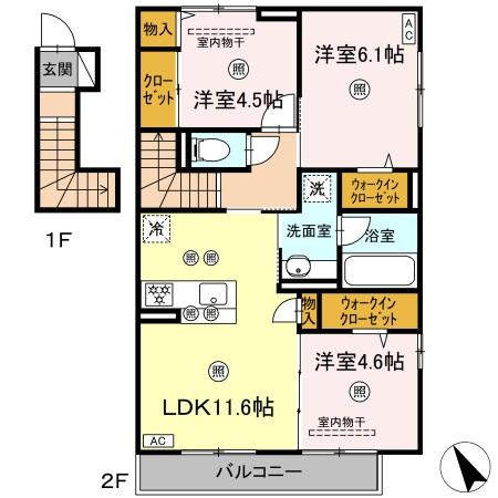雅　MiyabiⅢの間取り