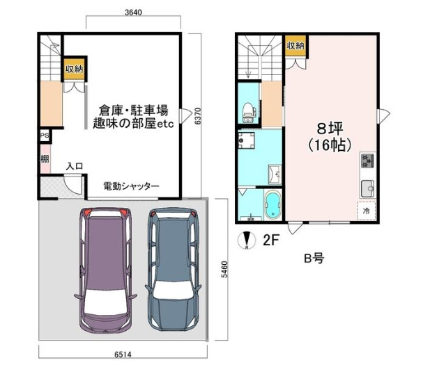 背戸口４丁目店舗事務所の間取り