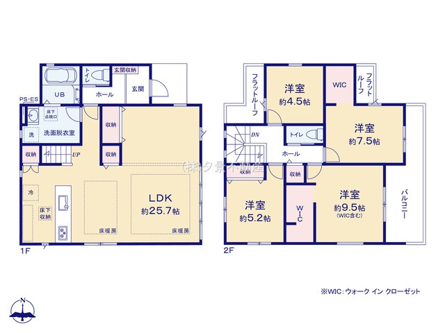 《仲介手数料無料》狛江市猪方２丁目22-7新築一戸建て‎KEIAI Graceの間取り