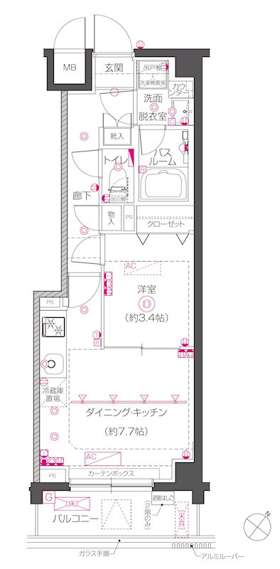新品家具付きマンション鵜の木7(KaGood東京)の間取り|※間取りと異なる場合は現状を優先します。