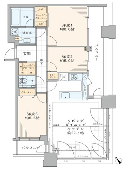【間取り】 | ル・サンク大崎シティタワー