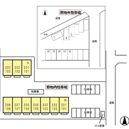 エクセレント若宮B棟の区画図