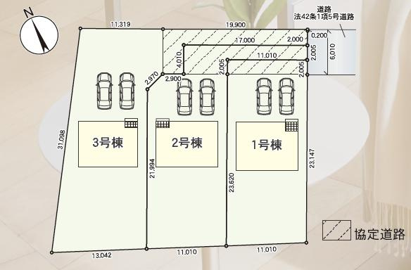 ひたちなか市田彦第6　新築戸建　3号棟の区画図