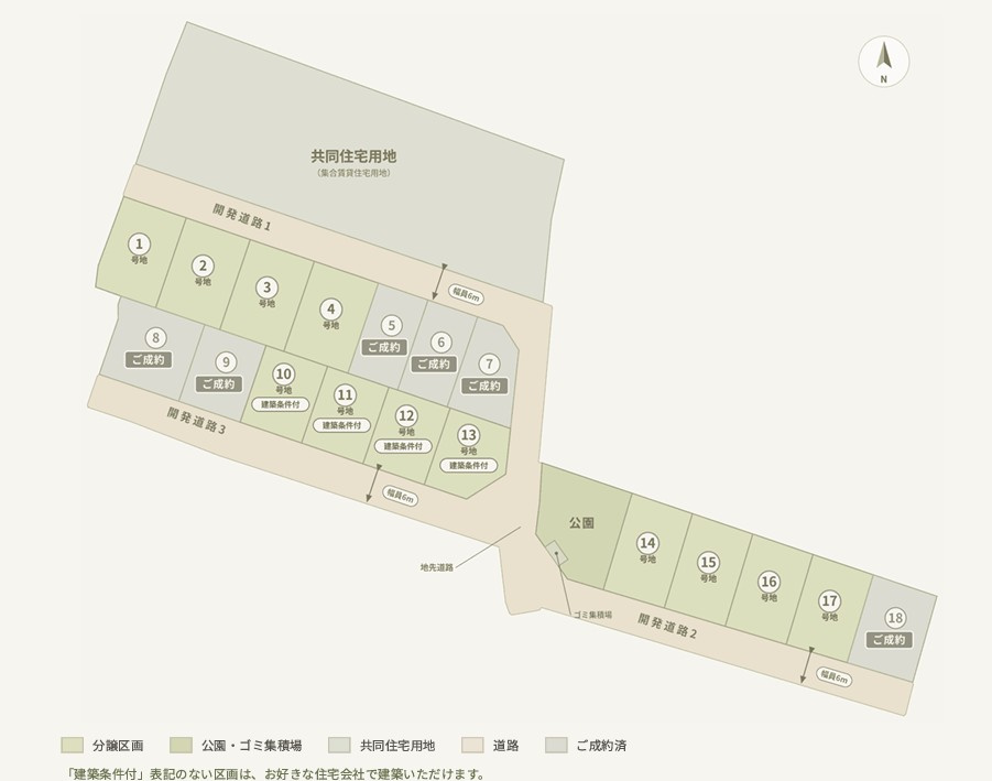 邑久町山田庄18区画　Triple　Terrace　OKU　①号地の地図