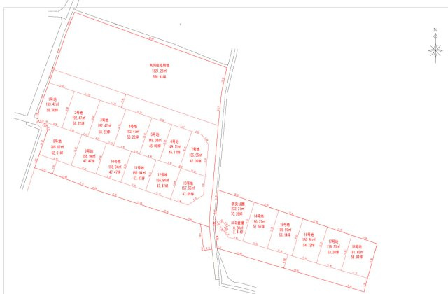 邑久町山田庄18区画　Triple　Terrace　OKU　⑯号地の区画図