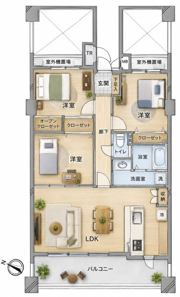 コアマンション下大利ネクステージの間取り
