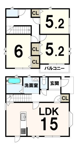 中古戸建　寺内１丁目の間取り