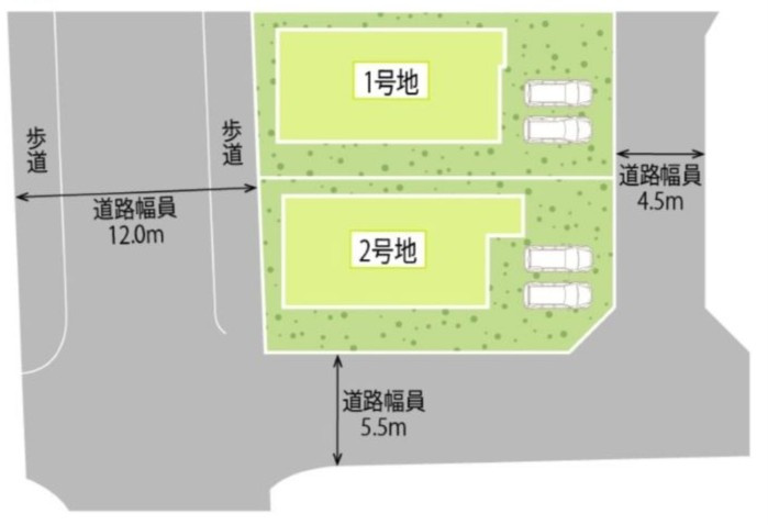 タマタウン西長戸1号地の区画図