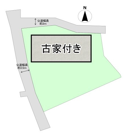 西脇市小坂町　古家付き売土地の土地図