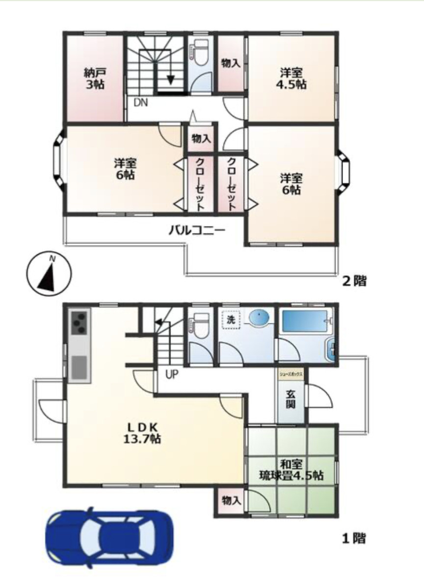 中古戸建　松戸市古ヶ崎2丁目の間取り