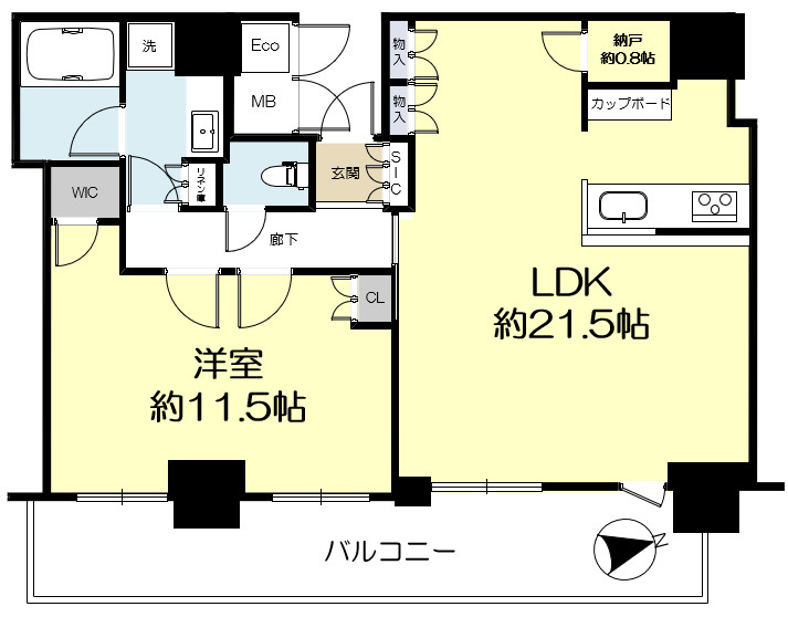 プラウドタワー明石の間取り