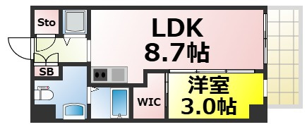 【間取り】 | サニーハウス南堀江 仲介手数料無料