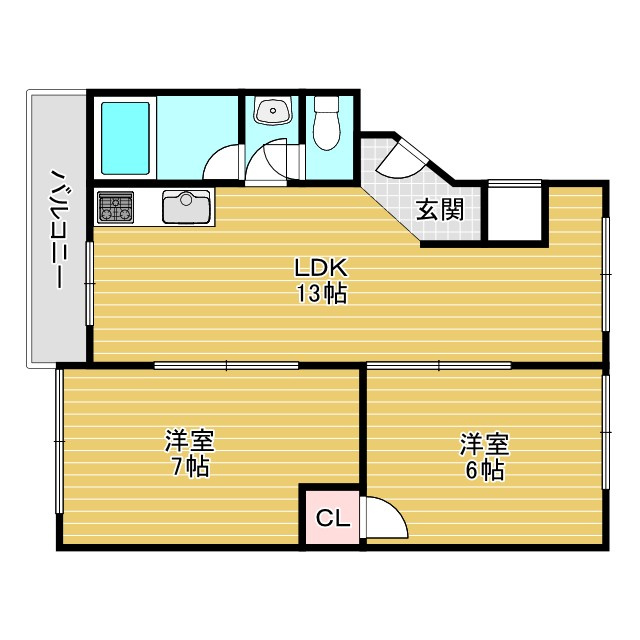 マンション沢良宜東B棟の間取り