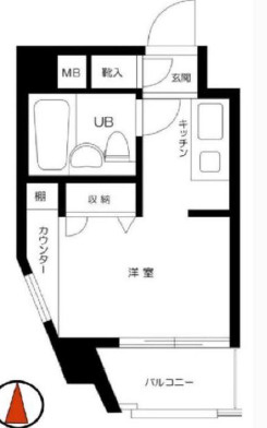 フェニックス西新宿５丁目弐番館の間取り|1Ｋ