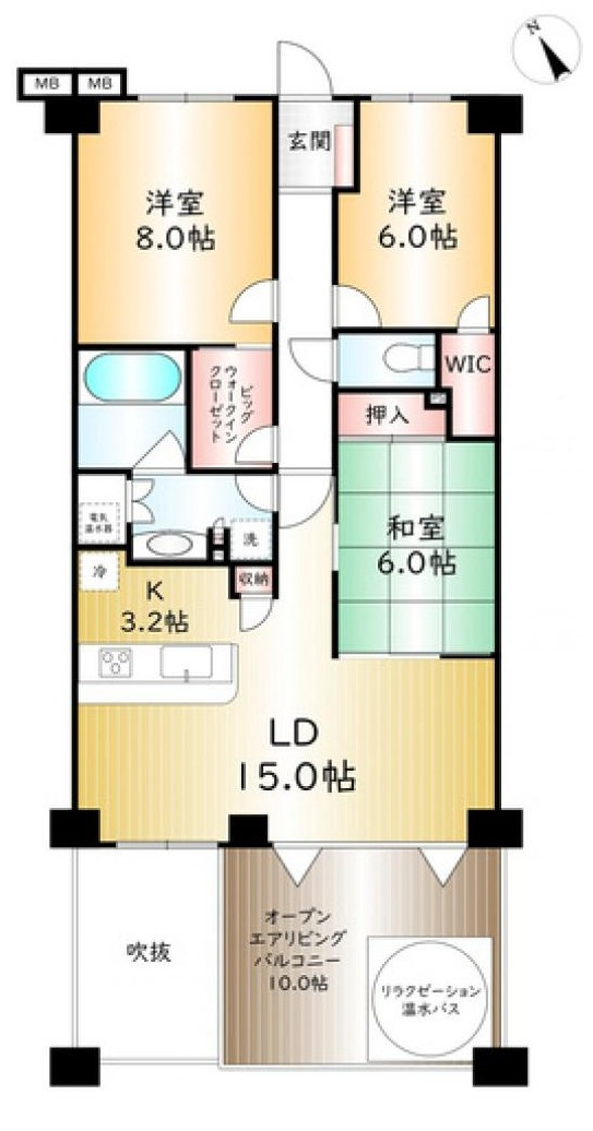 海まで4分！グランシティユーロリゾート葉山南　3階の間取り|導線を考えられた間取り