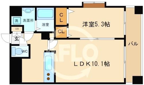ラムール難波西の間取り|ラムール難波西　使い勝手のよい間取り