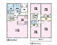 藤沢市大庭　売地　　全6区画の参考プラン|宅地2参考プラン