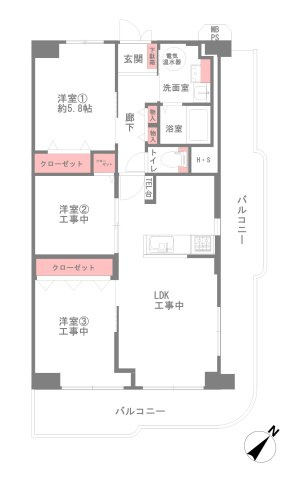 浜甲子園グリーンマンションの間取り
