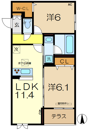 【間取り】 | BelleClair杉田WEST